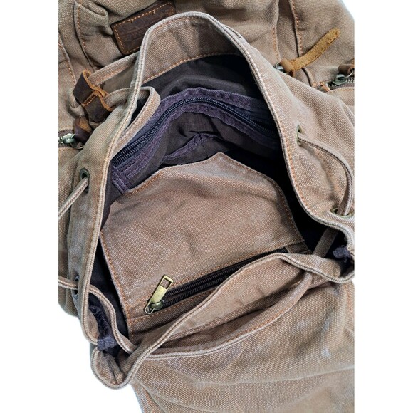 Gearonic Rucksack Adventure Retro Backpack Brown Duty Duck Canvas Leather Bag - Picture 10 of 11